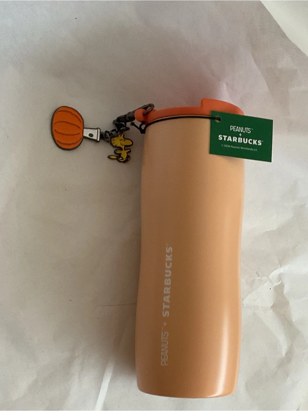 Starbucks x Peanuts Snoopy Orange Stainless Steel Insulated Tumbler New